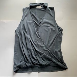 Blue/Gray Mock Neck Top